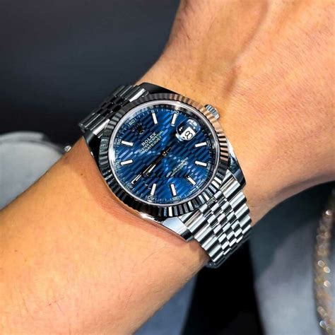 rolex datejust 41 blue fluted motif|rolex datejust 41mm price.